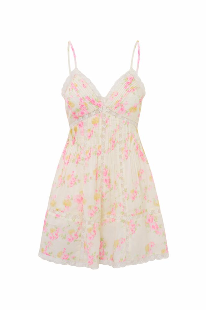 Docila Dress- White Peach-Dresses-LoveShackFancy-Max & Riley