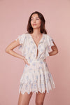Darryl Flutter Sleeve Floral Mini Dress-Dresses-LoveShackFancy-Max & Riley