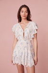 Darryl Flutter Sleeve Floral Mini Dress-Dresses-LoveShackFancy-Max & Riley