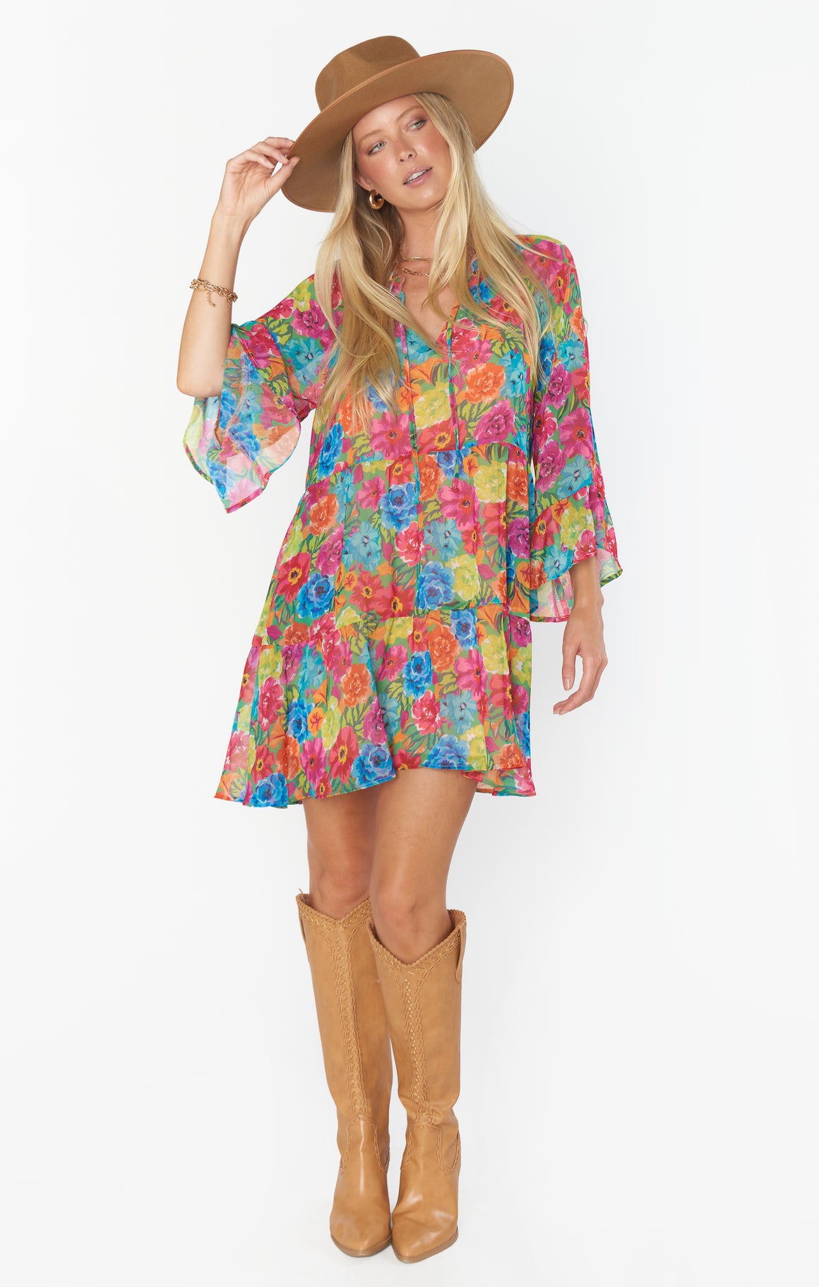 Viola Mini Dress- Bright Floral Soiree-Dresses-Show Me Your Mumu-Max & Riley