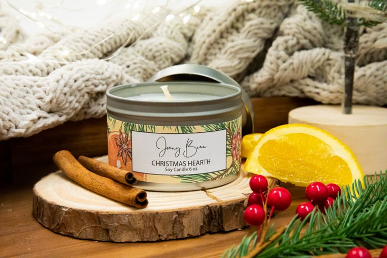 Christmas Hearth Tin Candle-Candle-Jenny Bean-Max & Riley
